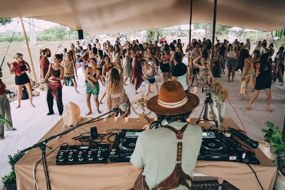 An ecstatic dance under a white tent in Almería